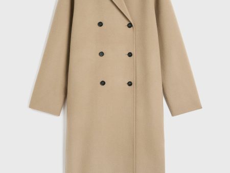 Signature wool doublé coat biscuit Sale