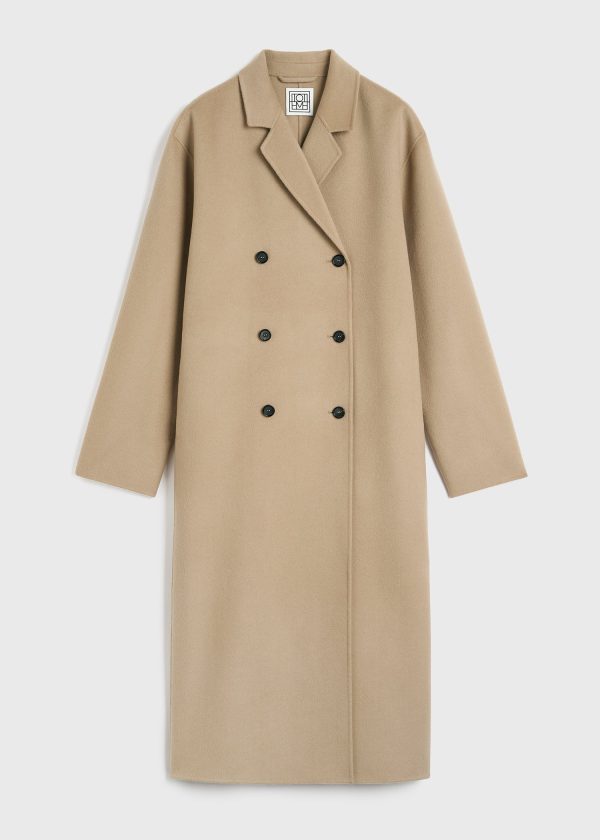 Signature wool doublé coat biscuit Sale