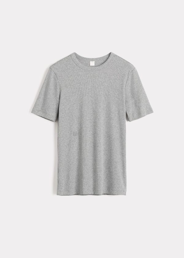 Classic rib tee grey melange Online Sale