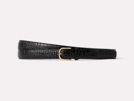 Wrap belt black croco Sale