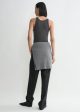 Curved rib tank charcoal melange on Sale