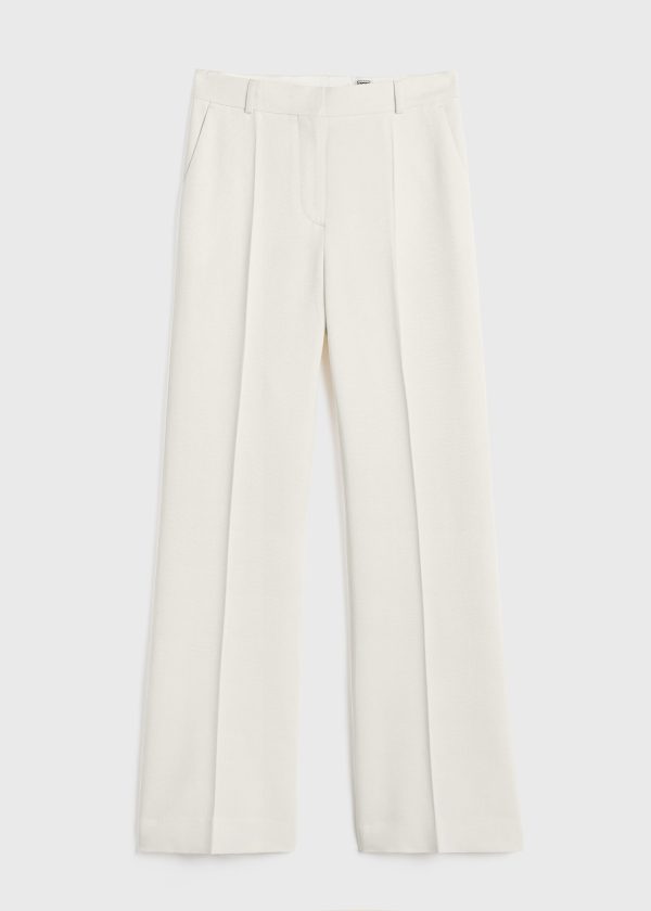 Flared evening trousers macadamia Hot on Sale