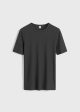 Classic rib tee charcoal melange Sale