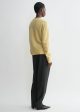 Crew-neck cashmere knit soft yellow Fashion