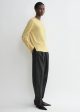 Crew-neck cashmere knit soft yellow Fashion