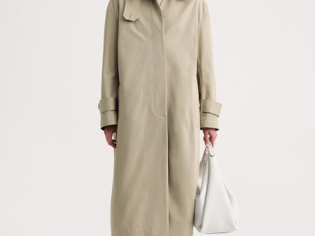 Oversized gabardine car coat trench beige For Discount