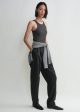 Curved rib tank charcoal melange on Sale