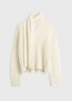 Draped-scarf knit ivory Cheap