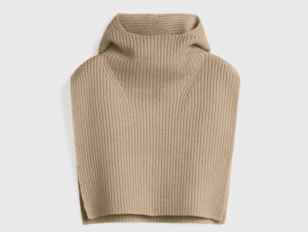 Ribbed wool hoodie bib biscuit on Sale