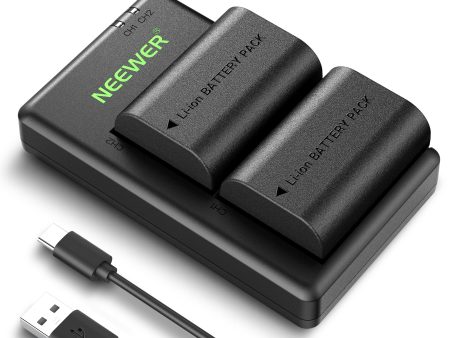 NEEWER 2 Pack 2400mAh LP-E6P LP-E6NH Replacement Batteries & USB Dual Charger Supply