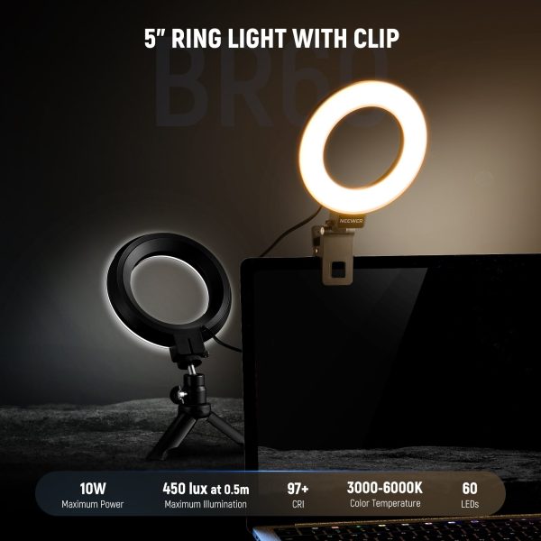 NEEWER BR60 5  Bi-color Mini Ring Light Hot on Sale