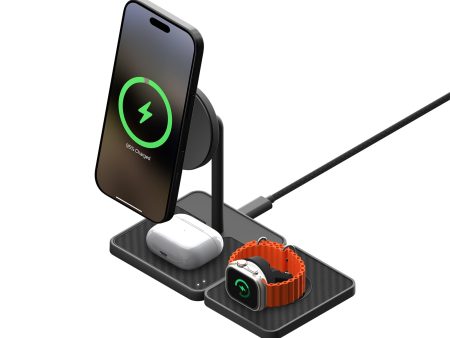 3 in 1 Charging Stand with Qi2 and Apple Technology —  Aramid Fibre Online Hot Sale