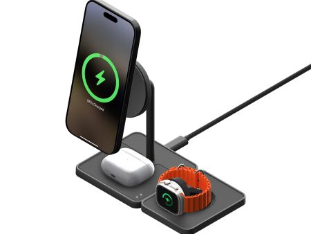 3 in 1 Charging Stand with Qi2 and Apple Technology — Matte Black Cheap