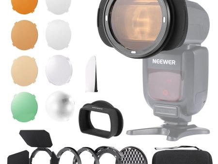 NEEWER CRM3 Square Flash Head Adapter & Magnetic Round Head Accessory Kit For Sale