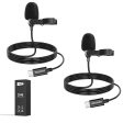 NEEWER CM6 2 Pack Lavalier USB C Omnidirectional Mic Condenser Lavalier Microphone Fashion