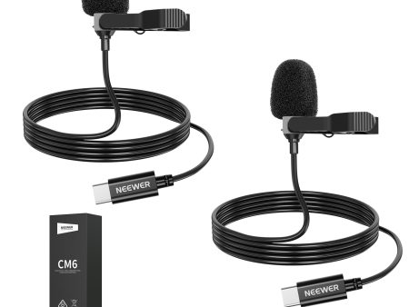 NEEWER CM6 2 Pack Lavalier USB C Omnidirectional Mic Condenser Lavalier Microphone Fashion