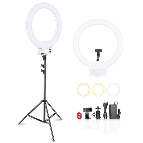 NEEWER 18  White Dimmable Bi-color LED Ring Light Kit on Sale