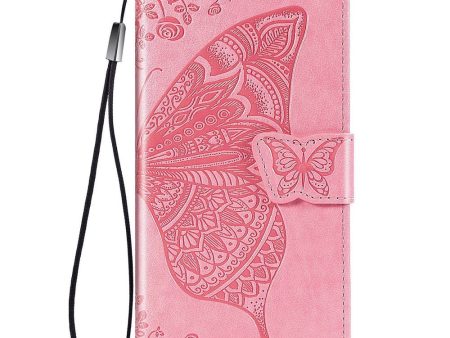 Samsung Galaxy A52s (5G)   A52 (4G   5G) Læder Cover m. Pung Sommerfugl - Pink For Cheap