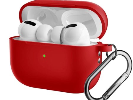 Apple Airpods Pro 2nd Gen (2022) Silikone Cover m. Karabinhage - Rød Discount