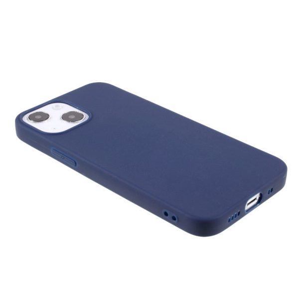 iPhone 13 Fleksibel TPU Plast Bagside Cover - Mørkeblå For Discount