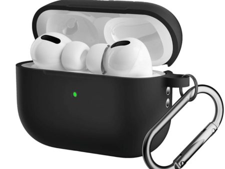 Apple Airpods Pro 2nd Gen (2022) Silikone Cover m. Karabinhage - Sort Online Sale