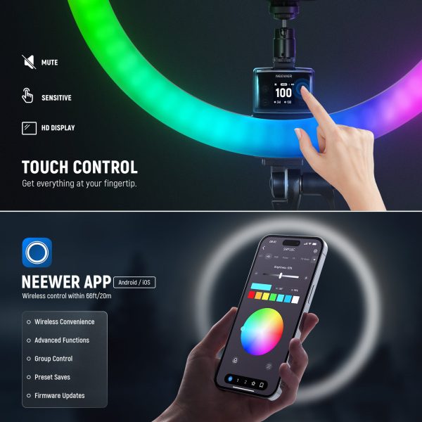 NEEWER SRP18C RGB App Control 2500K-10000K Ring Light Kit Online