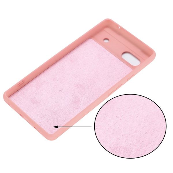 Google Pixel 6a Liquid Silikone Cover m. Strop - Lyserød Online now