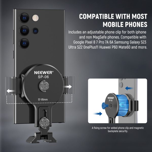 NEEWER SP-06 Magnetic Phone Tripod Mount Adapter Hot on Sale