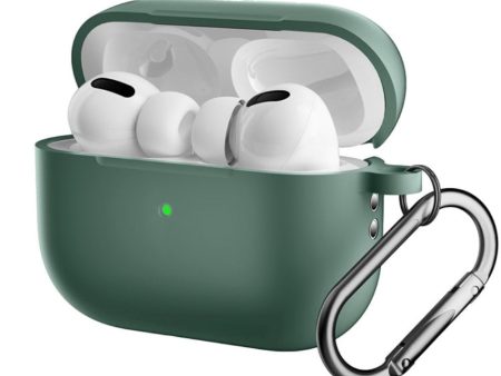 Apple Airpods Pro 2nd Gen (2022) Silikone Cover m. Karabinhage - Grøn Online now