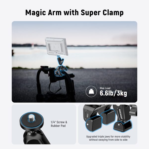 NEEWER ST88 Super Clamp with 3  Dual Ballhead Magic Arm Hot on Sale