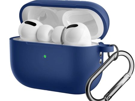 Apple Airpods Pro 2nd Gen (2022) Silikone Cover m. Karabinhage - Mørkeblå Discount