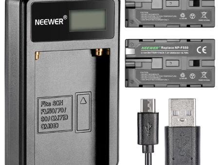 NEEWER 2-Pack NP-F550 570 530 Sony Replacement Battery Charger Set Hot on Sale