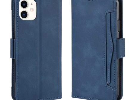 iPhone 12   12 Pro Blank Læder Cover m. Stor Pung - Blå Hot on Sale