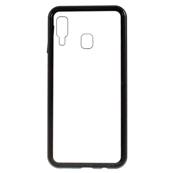 Samsung Galaxy A30 Magnetisk Cover m. Glasbagside - Sort Fashion