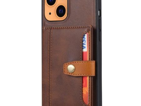 iPhone 13 Hybrid Bagside Cover m. Kortholder - Brun Fashion