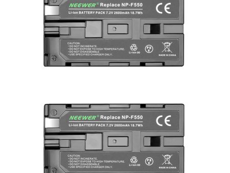 NEEWER 2-Pack 2600mAh Replacement Battery For Sony NP-F550 570 530 Online Sale