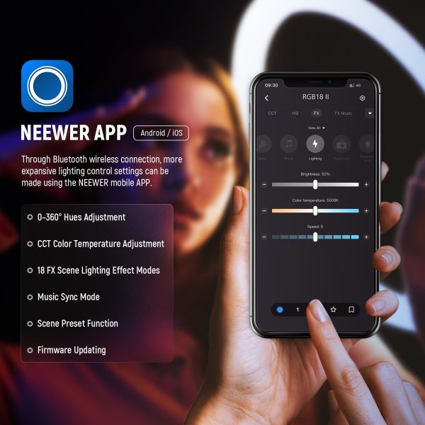 NEEWER RGB18 II 18 Inch RGB LED Ring Light With APP Control For Cheap