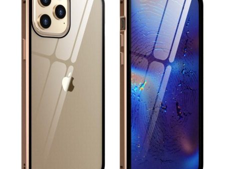 iPhone 12   12 Pro 360° Magnetisk Cover m. Glas Bagside og Forside - Guld Online now