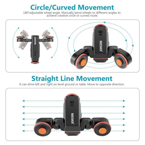 NEEWER DL100 3-Wheels 3-Speed Wireless Video Camera Dolly with Remote Control Online Hot Sale