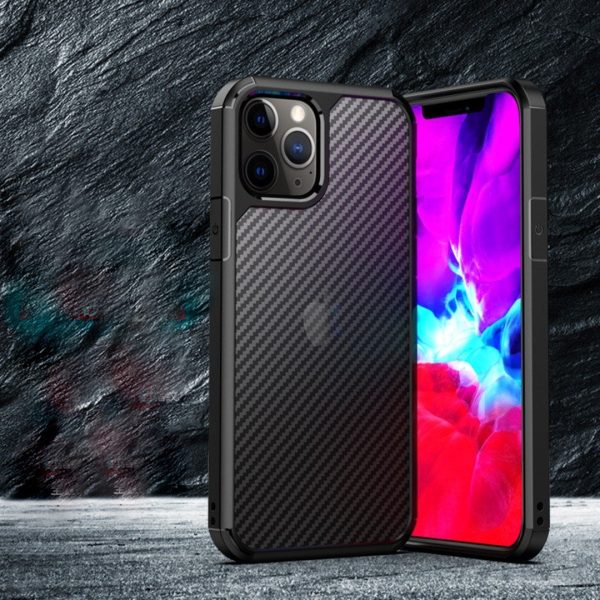 iPhone 12 Pro Opaque Matte Carbon Fiber TPU Armor Case For Discount