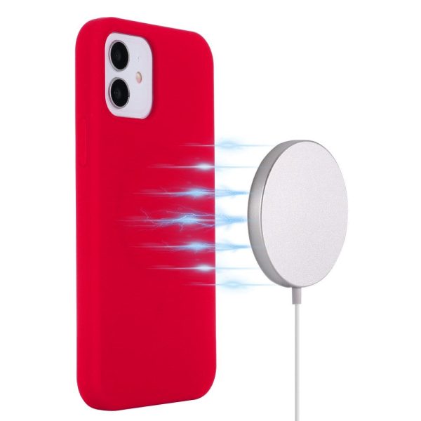 iPhone 12   12 Pro Silikone Cover - MagSafe Kompatibel - Rød For Discount