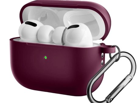 Apple Airpods Pro 2nd Gen (2022) Silikone Cover m. Karabinhage - Bordeaux Fashion