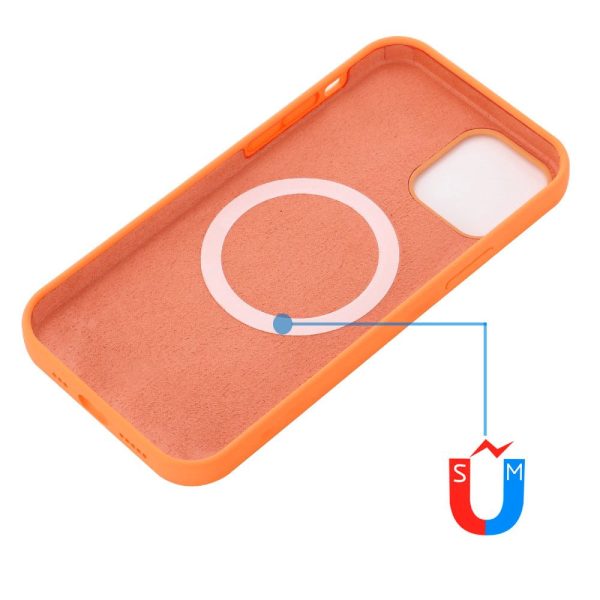 iPhone 12   12 Pro Silikone Cover - MagSafe Kompatibel - Orange Hot on Sale