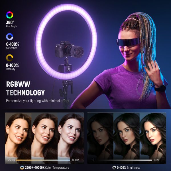 NEEWER SRP18C RGB App Control 2500K-10000K Ring Light Kit Online