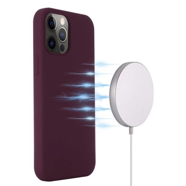 iPhone 12   12 Pro Silikone Cover - MagSafe Kompatibel - Bordeaux Rød For Cheap