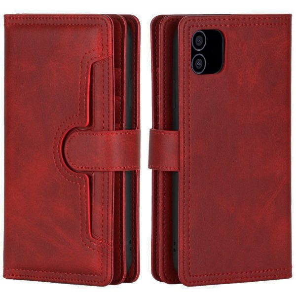 iPhone 12   12 Pro Læder Cover m. Dobbelt Pung- Rød Online Sale