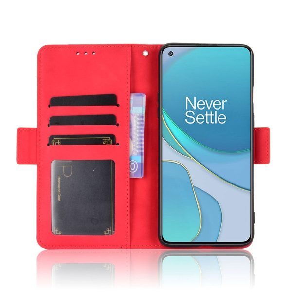 OnePlus 8T Blank Læder Cover m. Stor Pung - Rød Online