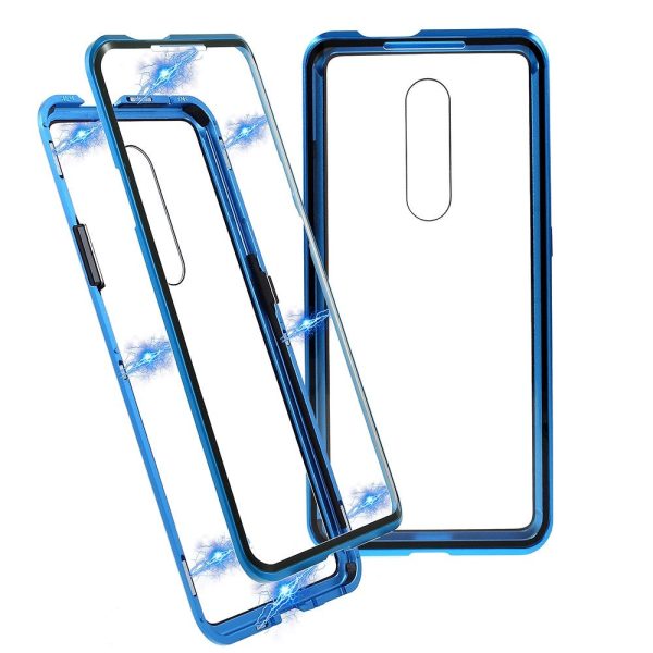 OnePlus 7 Pro Magnetisk Metal Cover m. Glas For & Bagside - Blå Online Hot Sale