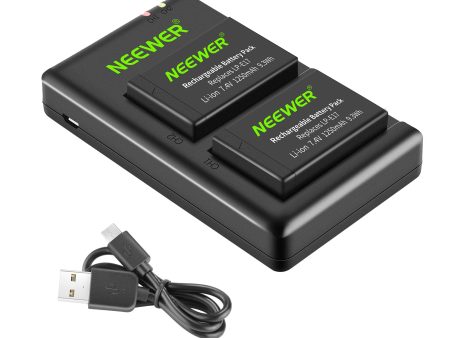 NEEWER 2-Pack LP-E17 Replacement Battery Charger Set for Canon Sale