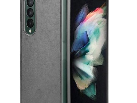 Samsung Galaxy Z Fold3 (5G) Simpelt Cover m. Læder Bagside - Sort For Cheap